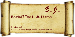 Borbándi Julitta névjegykártya